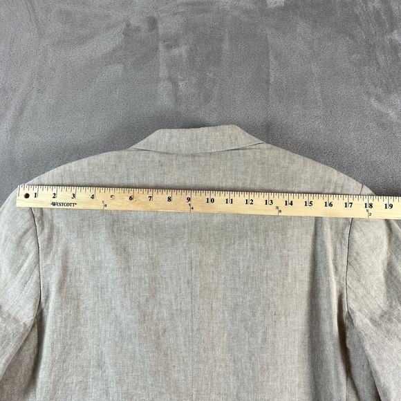Perry Ellis Mens 40R Linen Cotton Blazer Beigel 2 Button Sport Coat Neutral - Picture 5 of 7